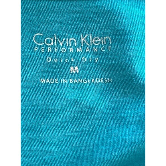 Bundle Of 2 Tees: Calvin Klein Performance Teal & Loft Sunwashed Striped Medium - Picture 5 of 11